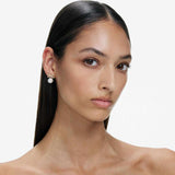 Bow Pearl Jacket Gold Earrings