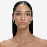 Bow Pearl Jacket Gold Earrings