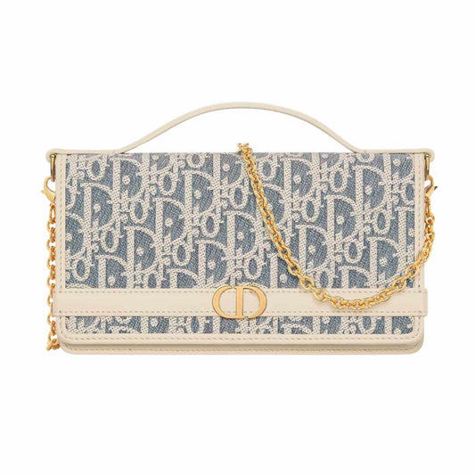 Montaigne Cigale Oblique Chambray Shoulder Bag