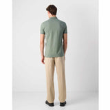 Stealth Collar Striped Green Polo-Shirt