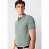 Stealth Collar Striped Green Polo-Shirt