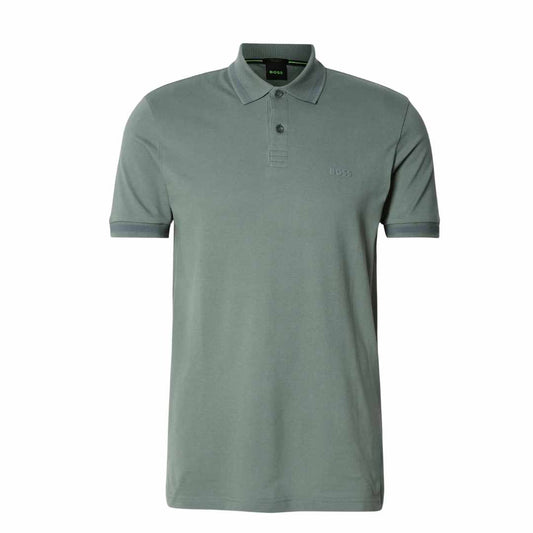 Stealth Collar Striped Green Polo-Shirt