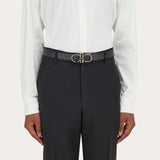 Squared Gancini Black Reversible Belt