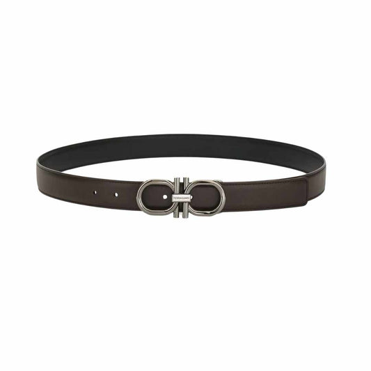 Squared Gancini Black Reversible Belt