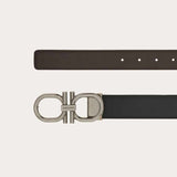 Squared Gancini Black Reversible Belt