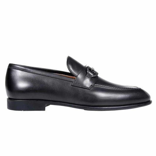 Gancini Black Penny Loafers