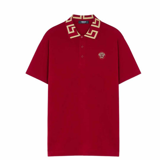Greca Collar Red Polo-Shirt