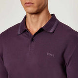 Stealth Collar Striped Purple Polo-Shirt