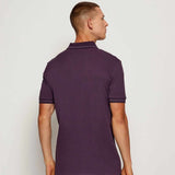 Stealth Collar Striped Purple Polo-Shirt