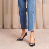 Hangisi Decollete 90mm Navy Pumps