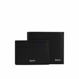 Logo Print Black Wallet Gift Set