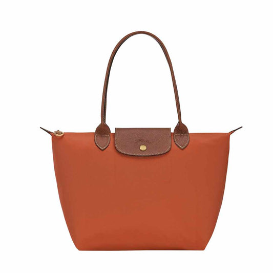 Le Pliage Brique Orange Medium Shoulder Bag