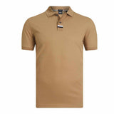 Placket Striped Brown Polo-Shirt