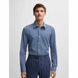 Monogram Print Blue Shirt