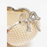 Pearl Heart Clutch Bag