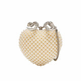 Pearl Heart Clutch Bag