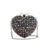 Crystal Heart Multi-Coloured Clutch Bag