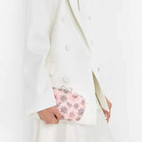 Floral Crystal Embellished Pink Clutch Bag