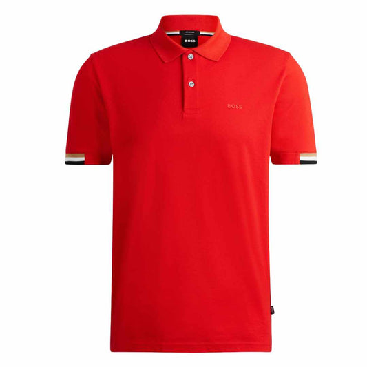 Rubberish Logo Print Red Polo-Shirt