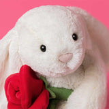 Jellycat Red Rose Cream Bunny Plush Toy