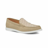 Oblique Suede and Jacquard Beige Loafers