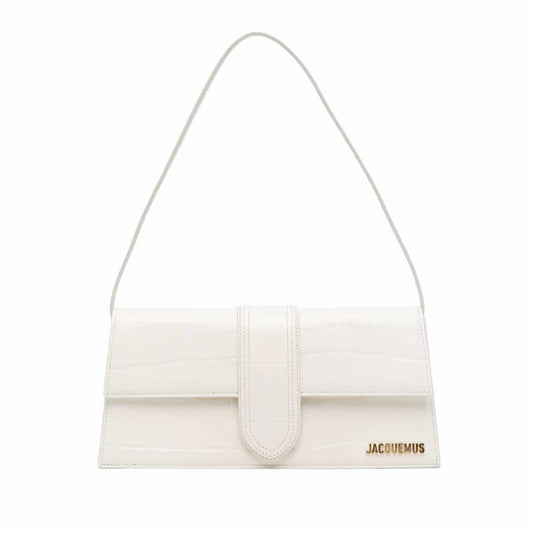 Le Bambino Snake-Effect White Shoulder Bag