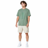 Artwork Mesh Print Green T-Shirt