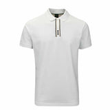 Striped Placket White Polo-Shirt
