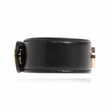 Interlocking Black Leather Bracelet