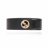 Interlocking Black Leather Bracelet