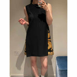 Side Barocco Black Dress