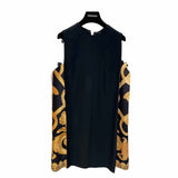 Side Barocco Black Dress