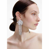 Crystal Flower Droplet Earrings