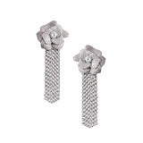 Crystal Flower Droplet Earrings
