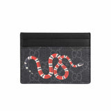 Snake Monogram Print Black Cardholder