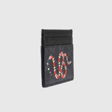 Snake Monogram Print Black Cardholder