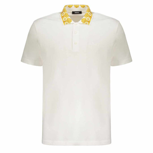 Hertiage Print Collar White Polo-Shirt