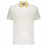 Hertiage Print Collar White Polo-Shirt