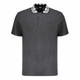 Heritage Print Collar Grey Polo-Shirt