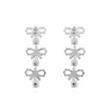 Micro Bow Crystal Tiered Earrings