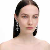 Micro Bow Pearl Tiered Earrings