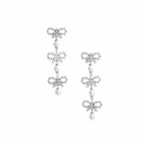 Micro Bow Pearl Tiered Earrings