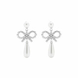 Pearl Bow Droplet Earrings