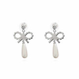 Pearl Bow Droplet Earrings