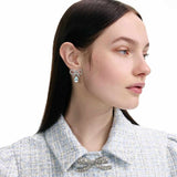 Micro Bow Blue Crystalised Earrings