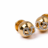 VLogo Crystal Gold Earrings