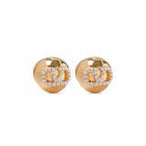 VLogo Crystal Gold Earrings