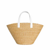 Butterflies in Print Straw Basket Bag