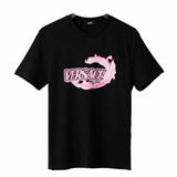 Pink Wave Logo Black T-Shirt