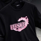Pink Wave Logo Black T-Shirt